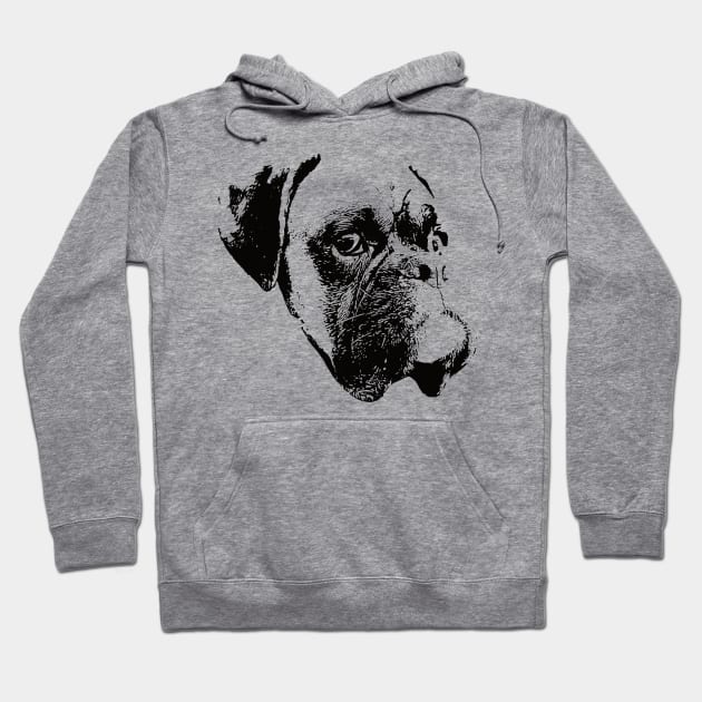 Boxer Dog Face Design - A Boxer Christmas Gift Hoodie by DoggyStyles